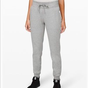 lululemon warm down jogger light grey